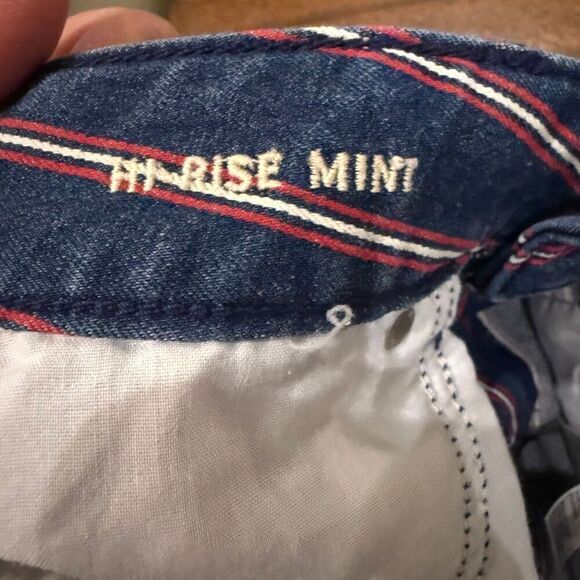 American Eagle, red and white striped denim miniskirt size 10 - Picture 7 of 9